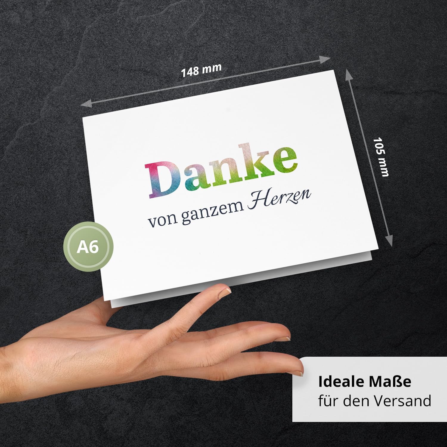 Danksagungskarten Trauer – 10 Klappkarten mit Umschlägen – Motiv: Regenbogen Danke – Trauerkarten Danksagung mit Text – Dankeskarten Trauer nach Beerdigung