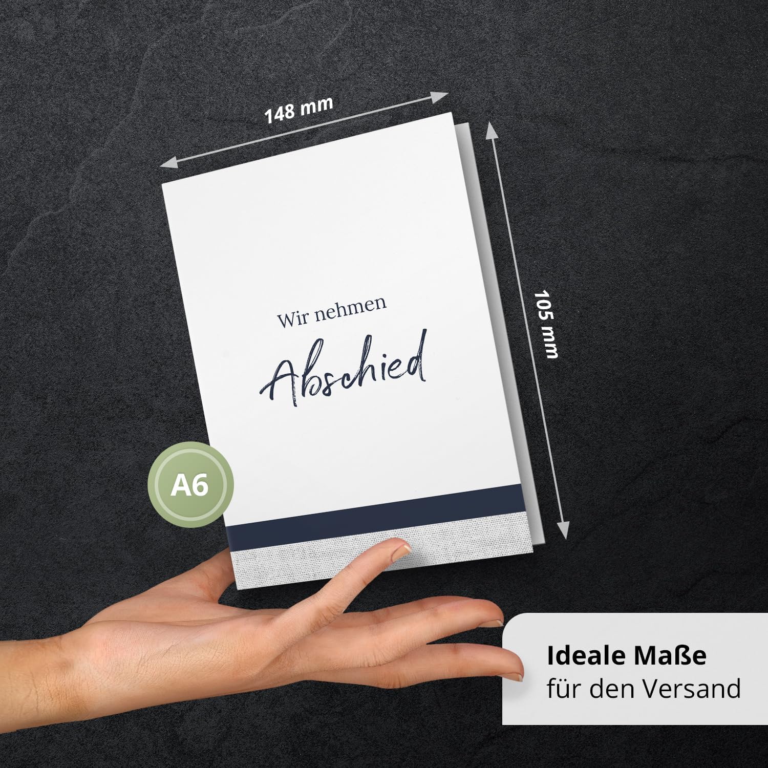 10 Trauerkarten mit Umschlag – Einladung zur Beerdigung oder Trauerfeier | Abschied | Hochwertige Klappkarten zur Todesanzeige – Motiv: Abschied 1